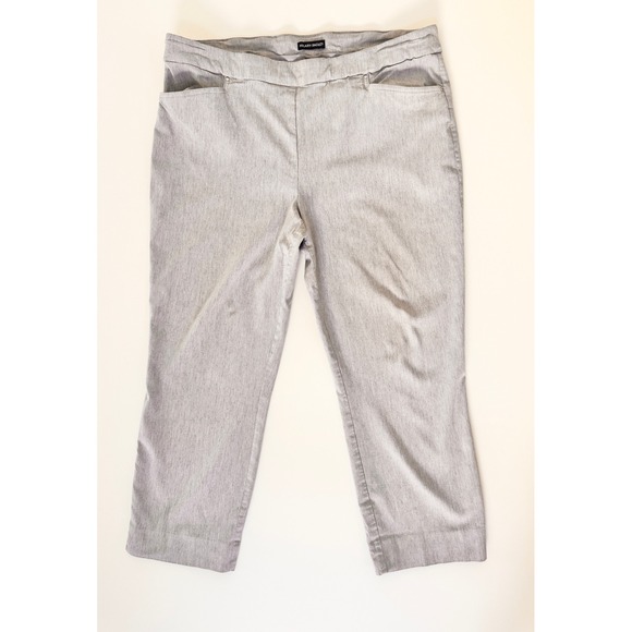Hilary Radley Pants - Hilary Radley Womens Gray Pull On Cropped Stretch Dress Ankle Pants Size XXL